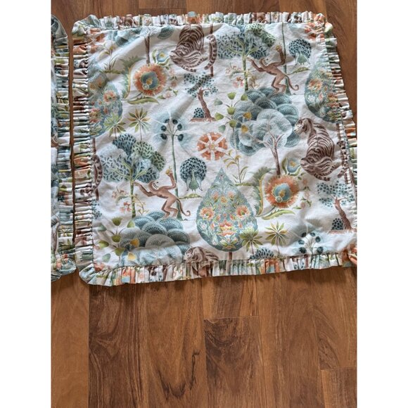 Cuddledown Jungle-Themed Pillow Sham Square With Ruffled Edges - Picture 6 of 8